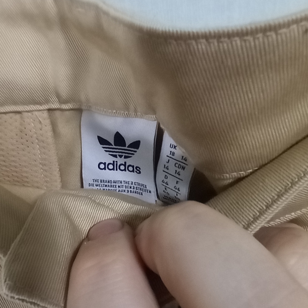 adidas Beige Straight-Leg Pants with White Trefoil Embroidery - Picture 4 of 7